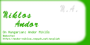 miklos andor business card